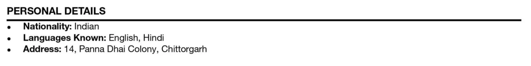 Additional Information on Resume